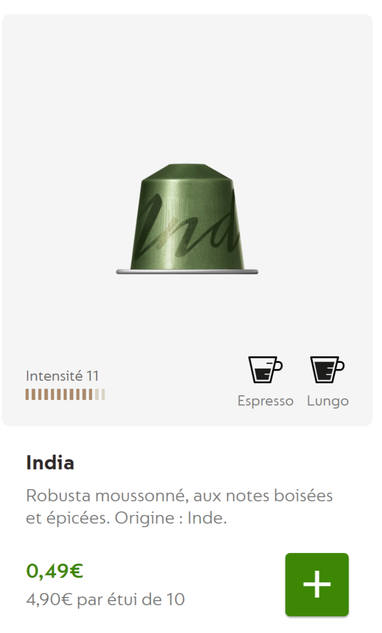 visuel de la capsule india Nespresso