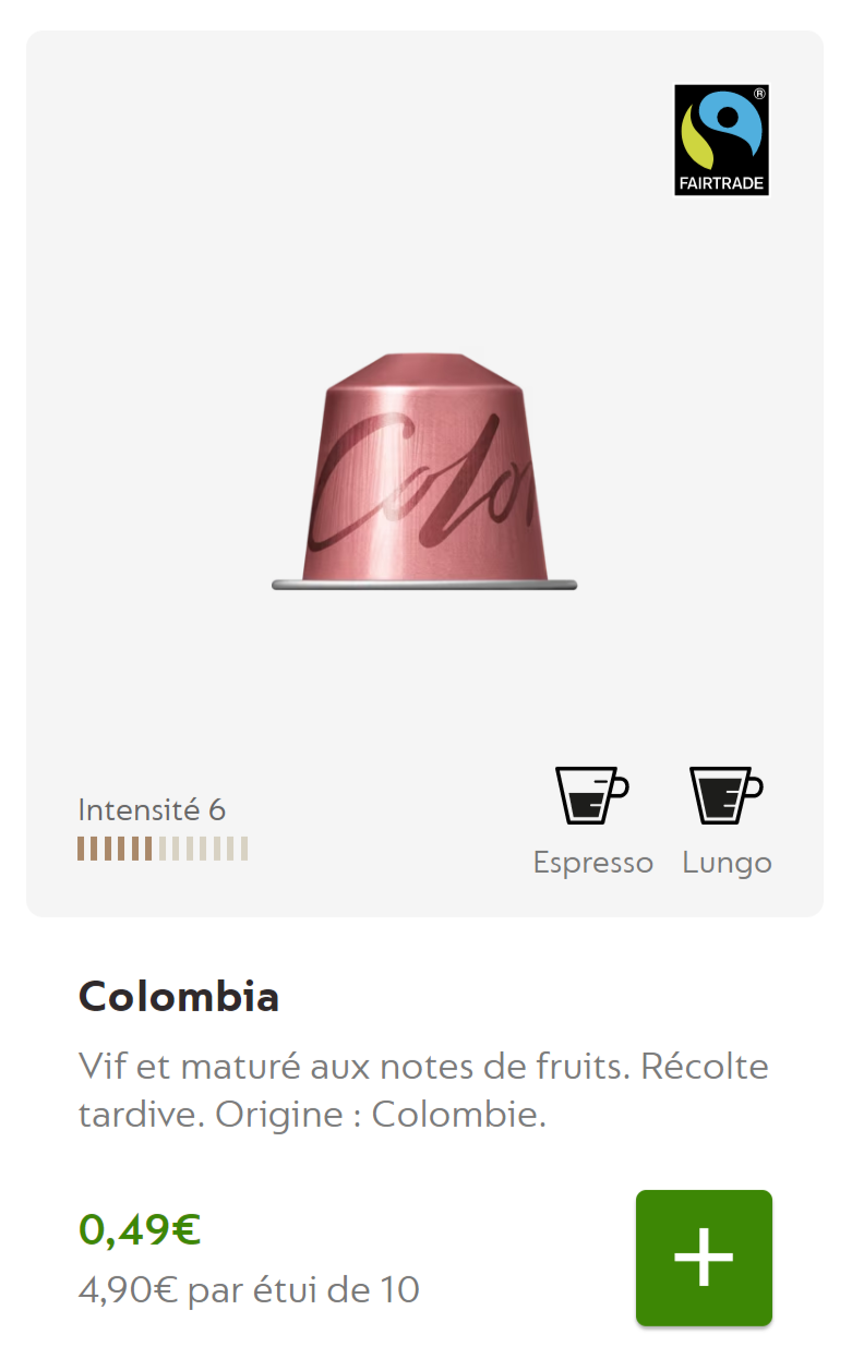 visuel de la capsule colombia Nespresso